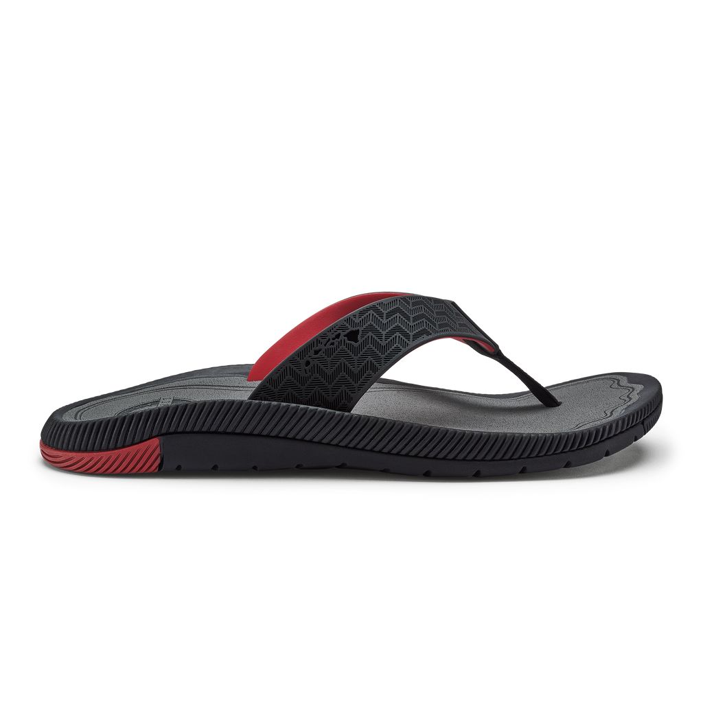 Men\'s Olukai Awiki Sandals Black | VMFBOZC-10