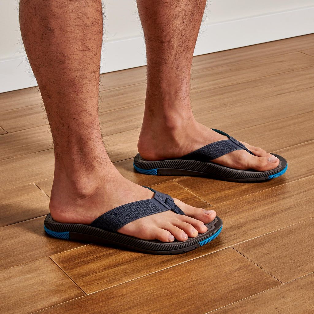 Men's Olukai Awiki Sandals Blue | DGKCNOF-79