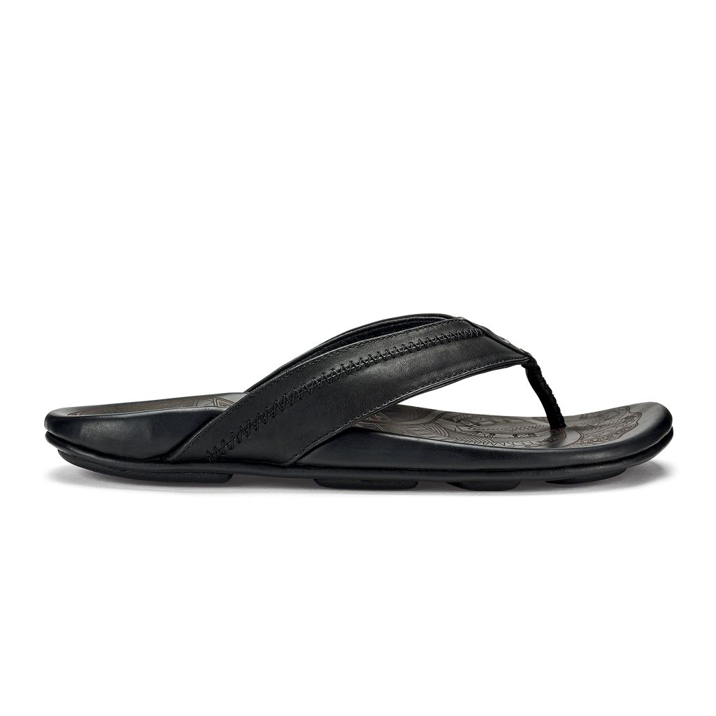 Men\'s Olukai Hiapo Sandals Black | JYKZLHI-91