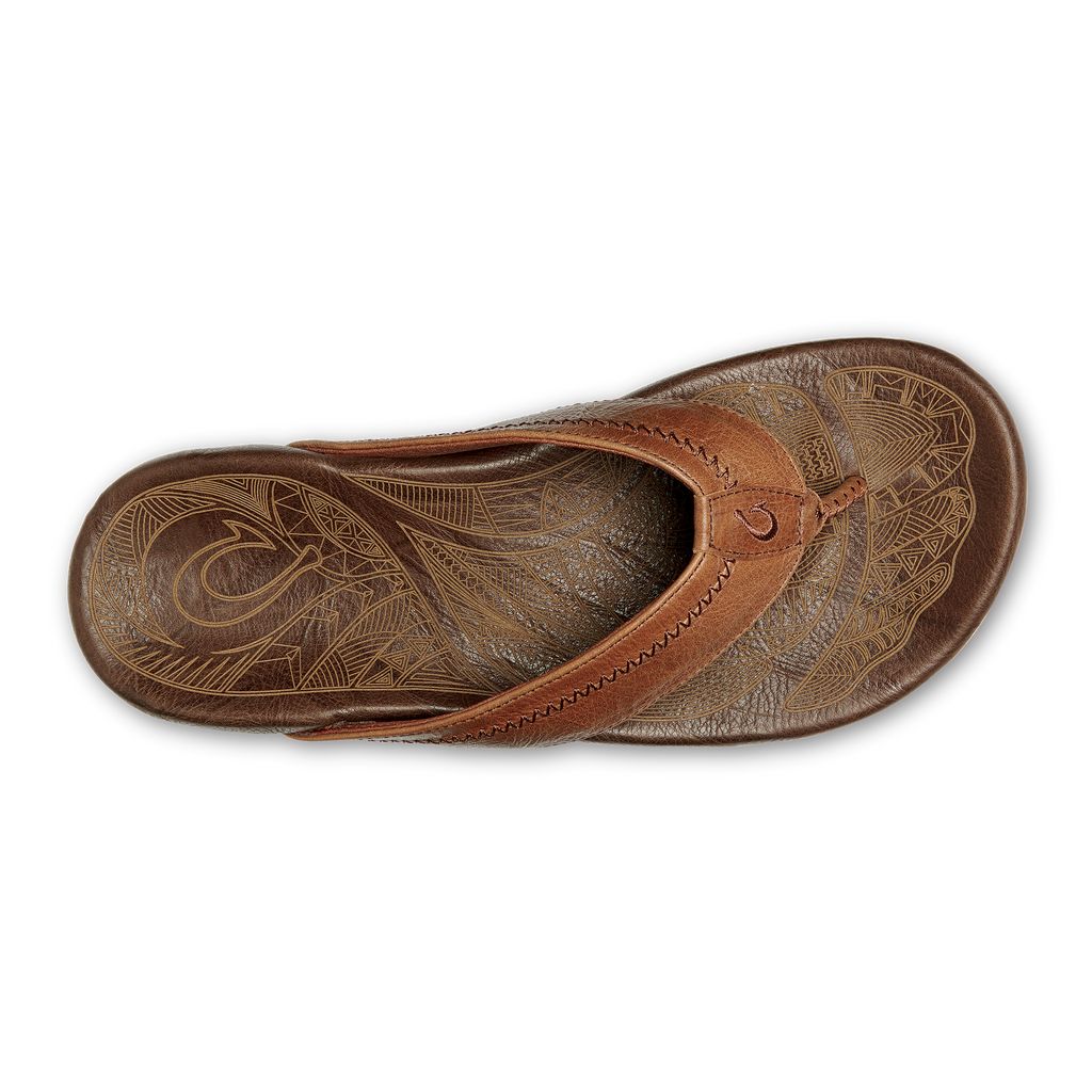 Men's Olukai Hiapo Sandals Brown | KUBYWVQ-91