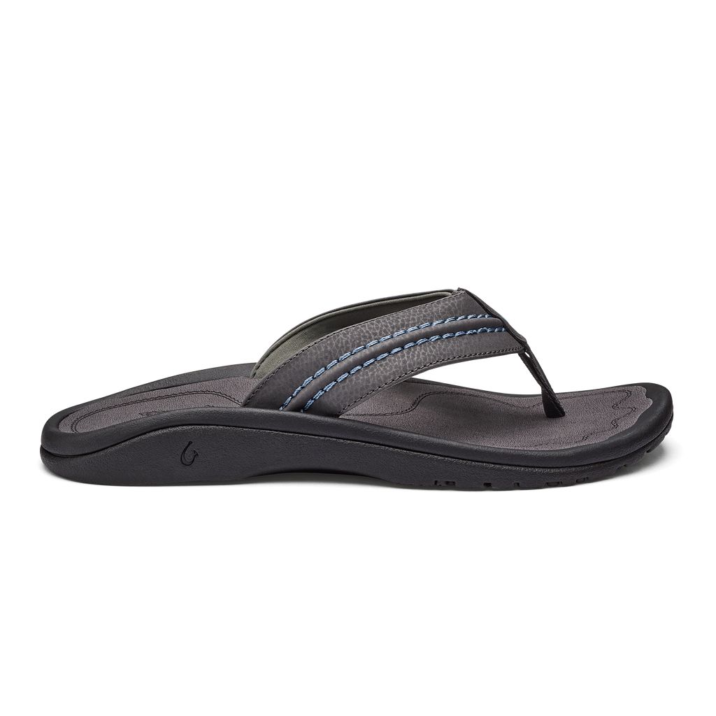 Men\'s Olukai Hokua Sandals Black | JVHMXTY-61