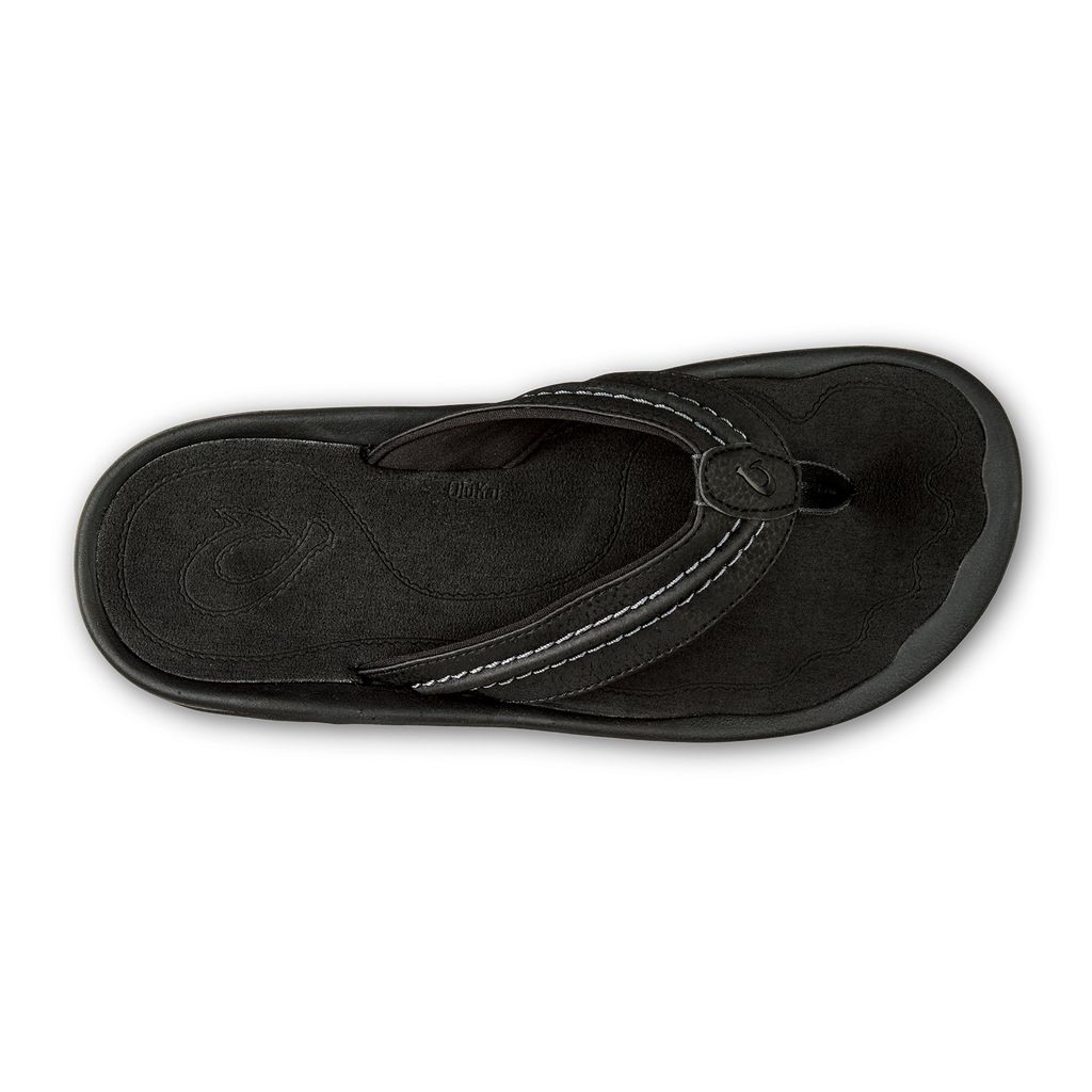 Men's Olukai Hokua Sandals Black | LVFXBCE-38