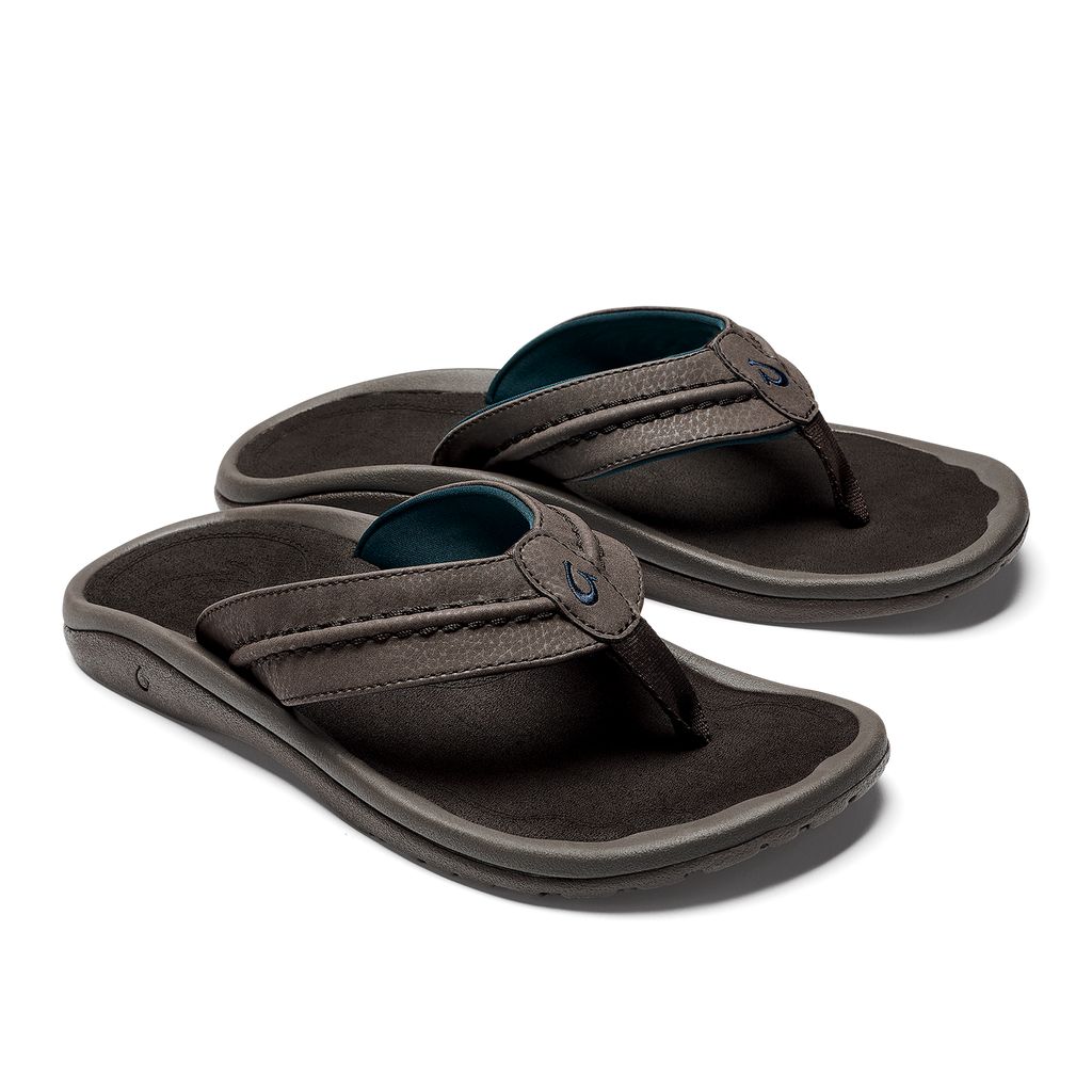 Men's Olukai Hokua Sandals Dark Brown | CFOLMNH-98