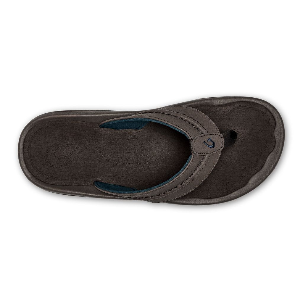 Men's Olukai Hokua Sandals Dark Brown | CFOLMNH-98