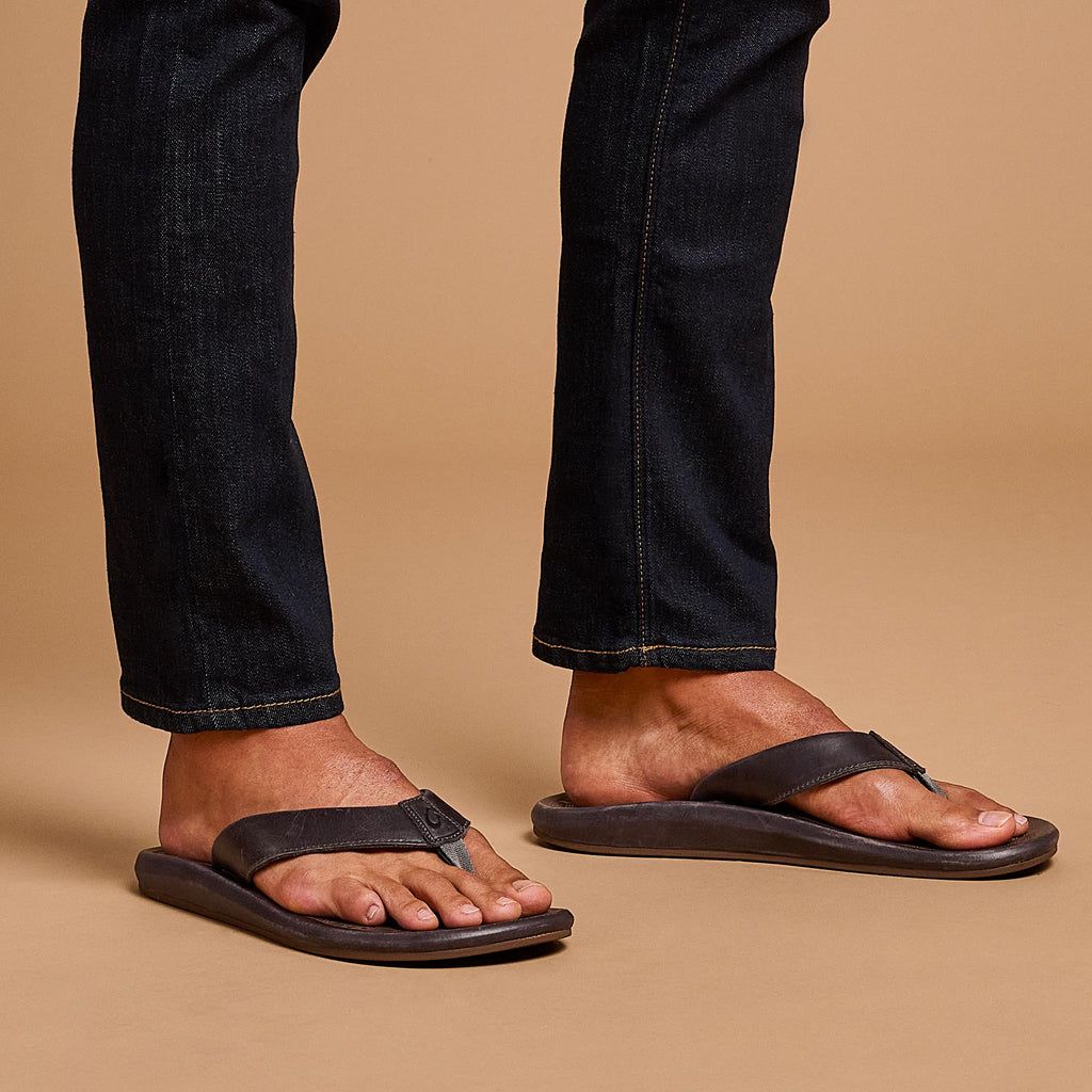 Men's Olukai Ilikai Sandals Grey | HZMIXPS-89