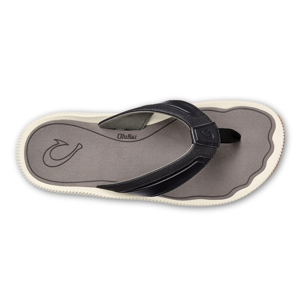 Men's Olukai Kūkulu Sandals Black | BWEXOQT-92