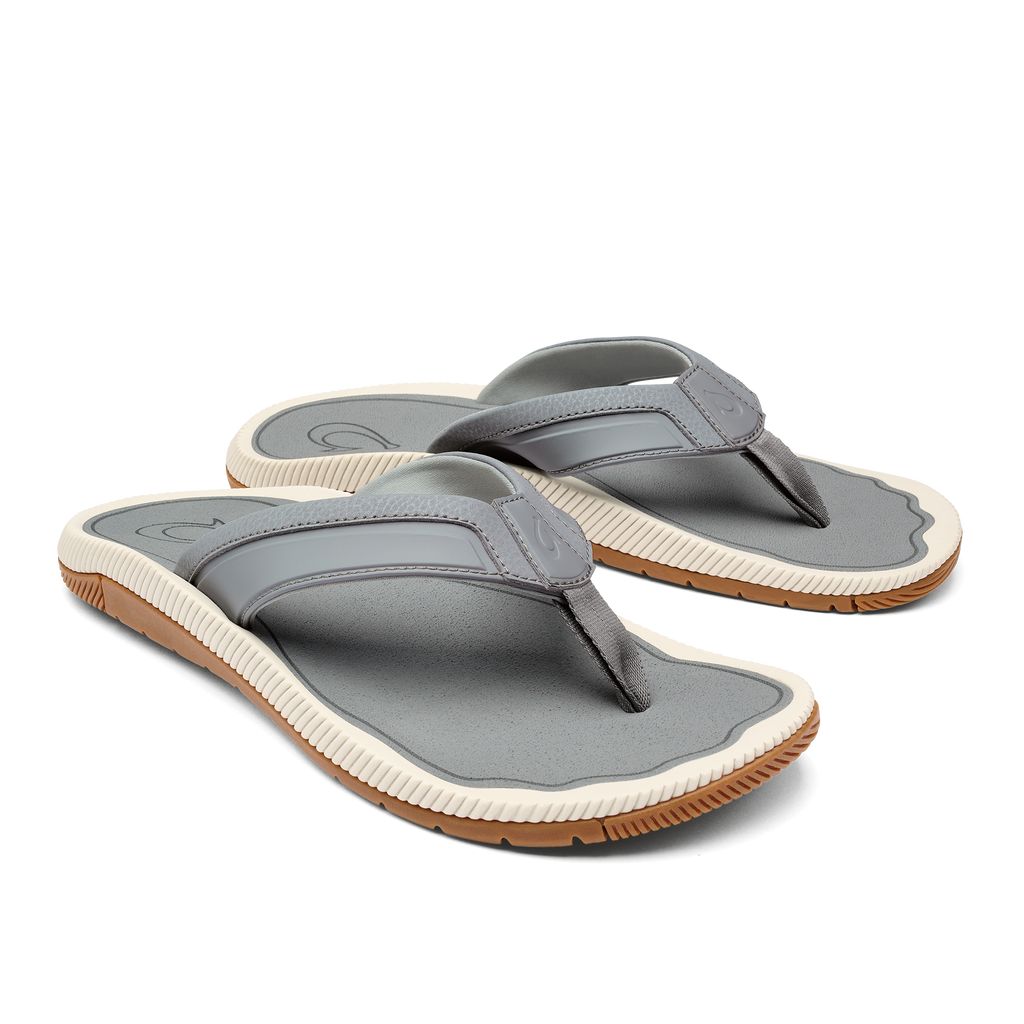 Men's Olukai Kūkulu Sandals Grey | BYUCSNH-45