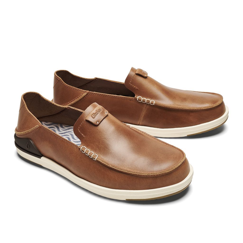 Men's Olukai Kākaha Slippers Brown | ZBNHOSR-56