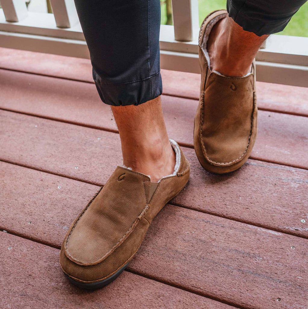 Men's Olukai Kīpuka Hulu Slippers Brown | HGSWRFJ-23