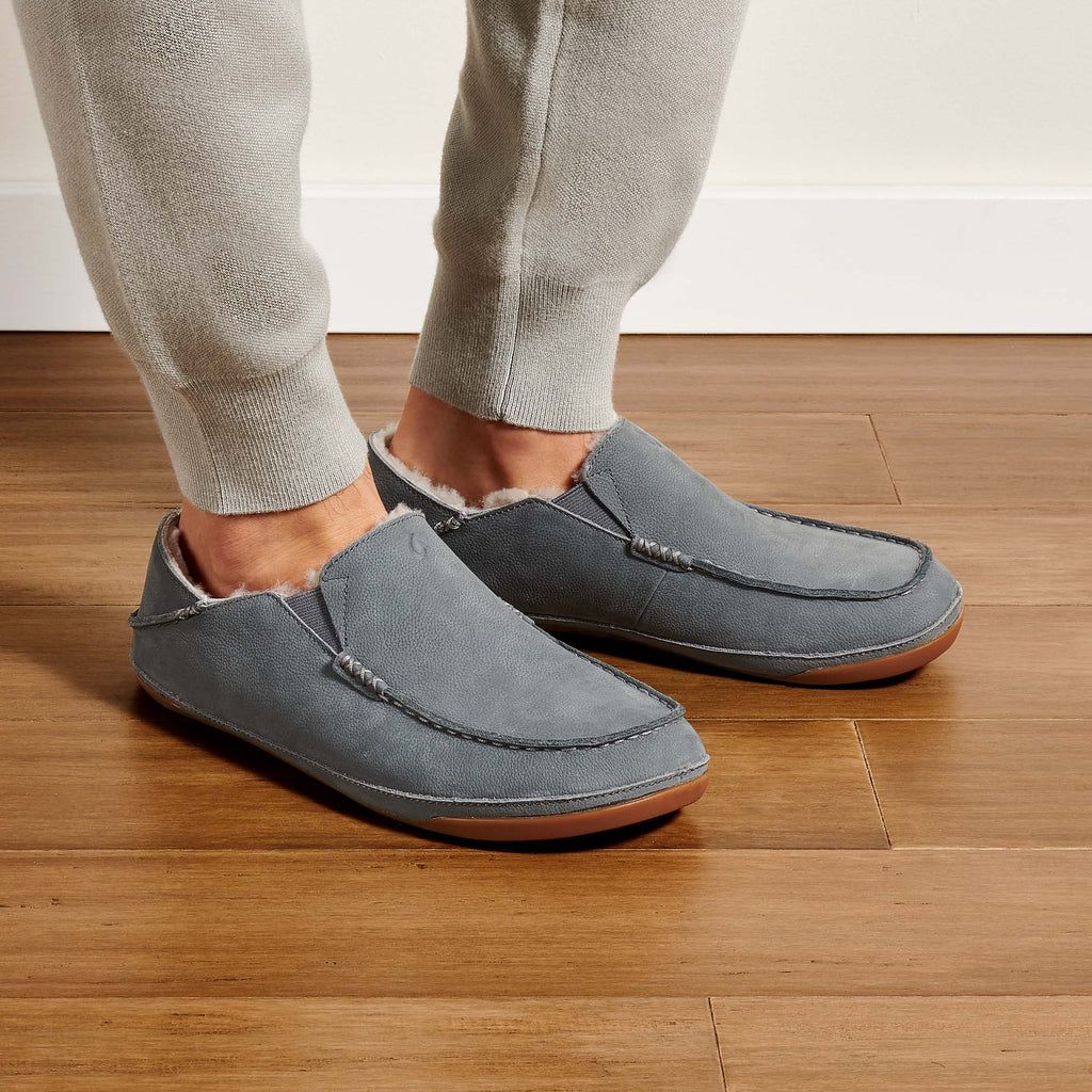 Men's Olukai Kīpuka Hulu Slippers Grey | GMOXKER-56