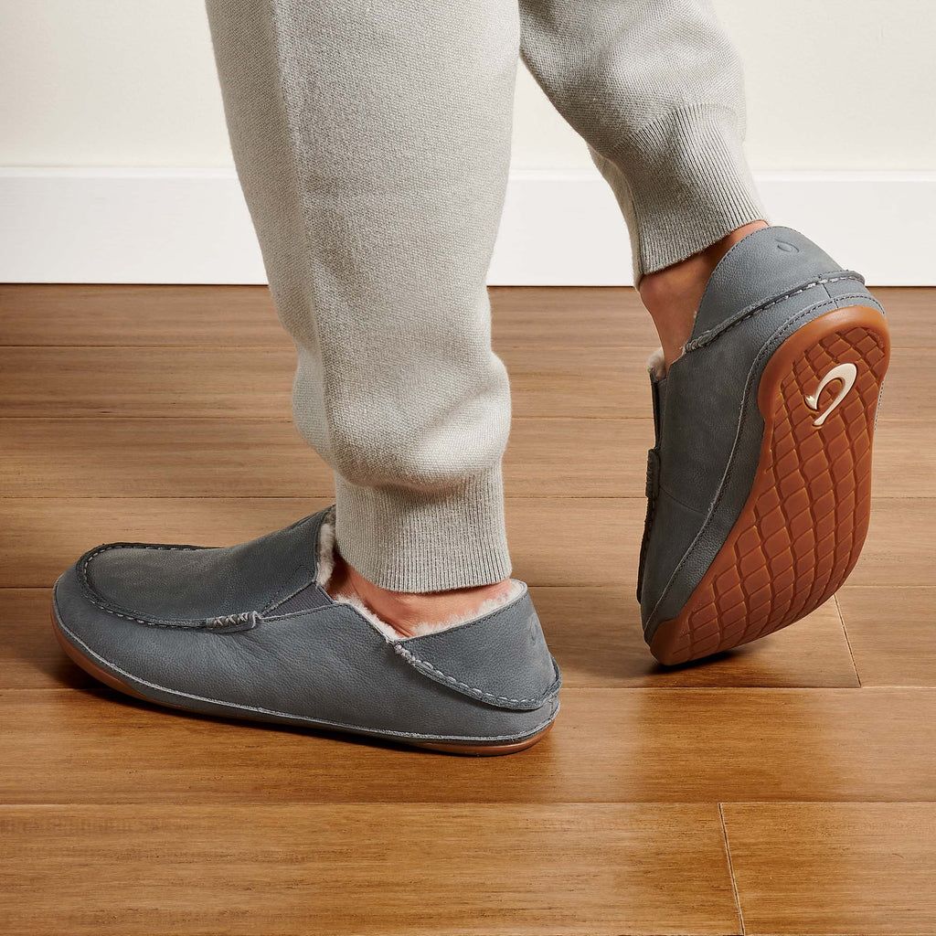 Men's Olukai Kīpuka Hulu Slippers Grey | GMOXKER-56