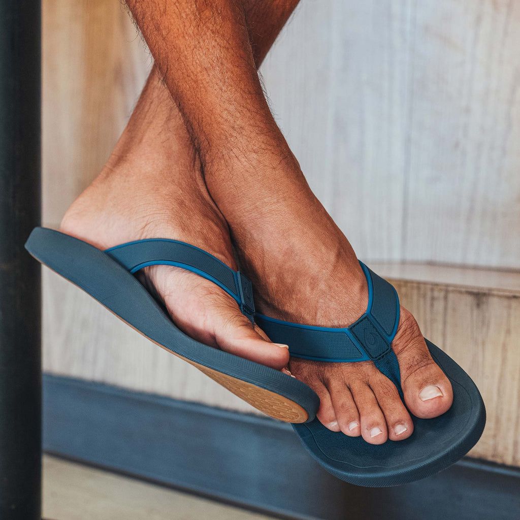 Men's Olukai Kōko o Sandals Blue | TYWPAZL-29