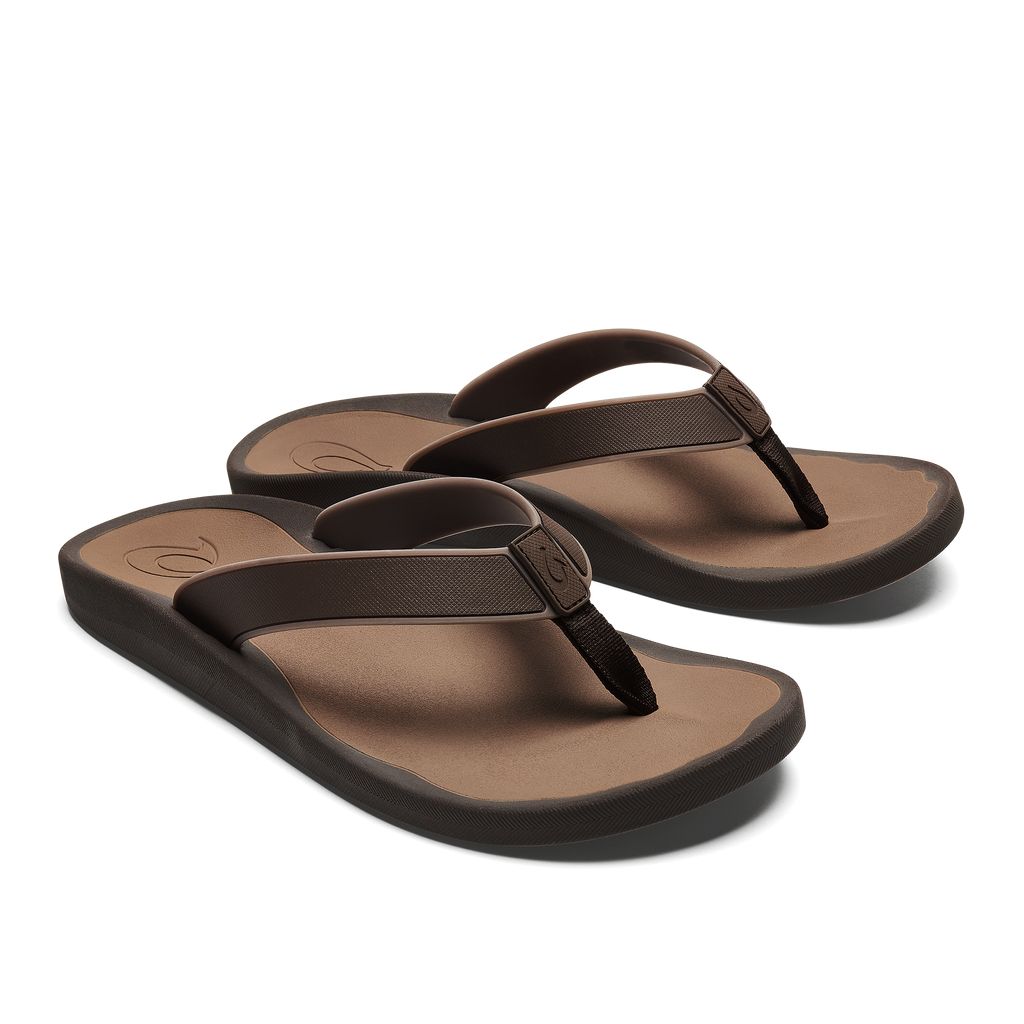 Men's Olukai Kōko o Sandals Dark Brown | RUJPITA-27