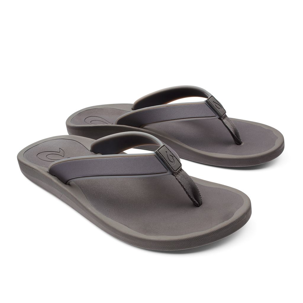 Men's Olukai Kōko o Sandals Dark Grey | GVYOMDE-71