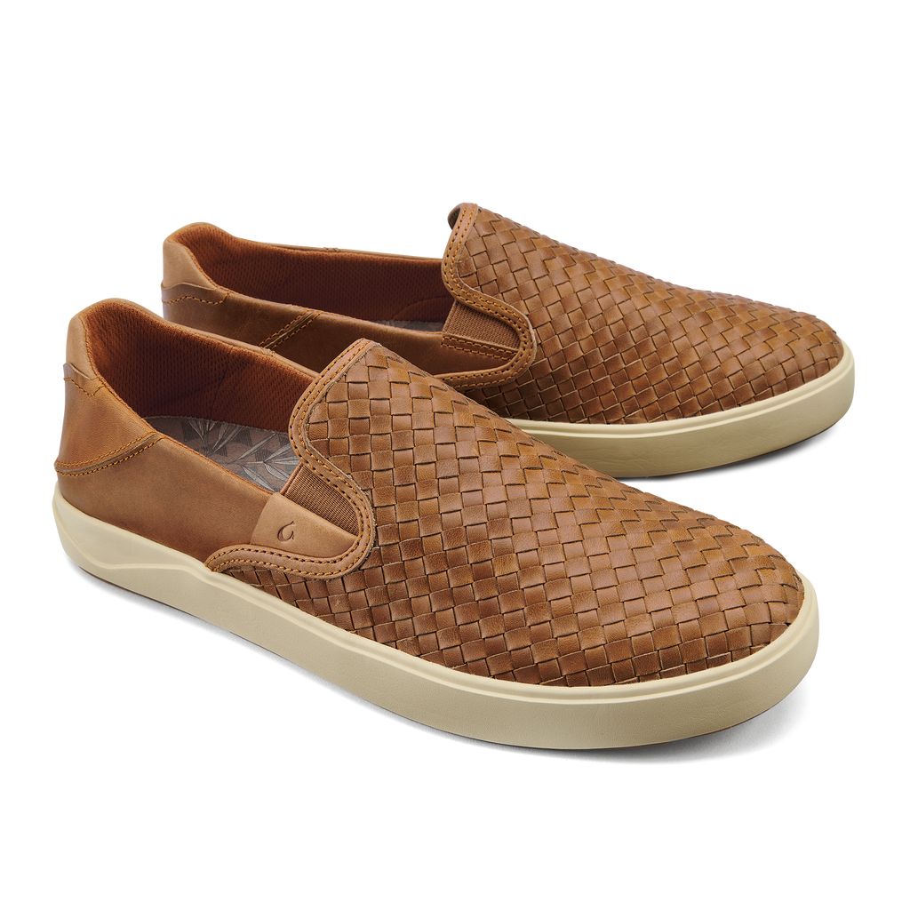 Men's Olukai Lae ahi Lauhala Sneakers Brown | EQPGLDJ-40