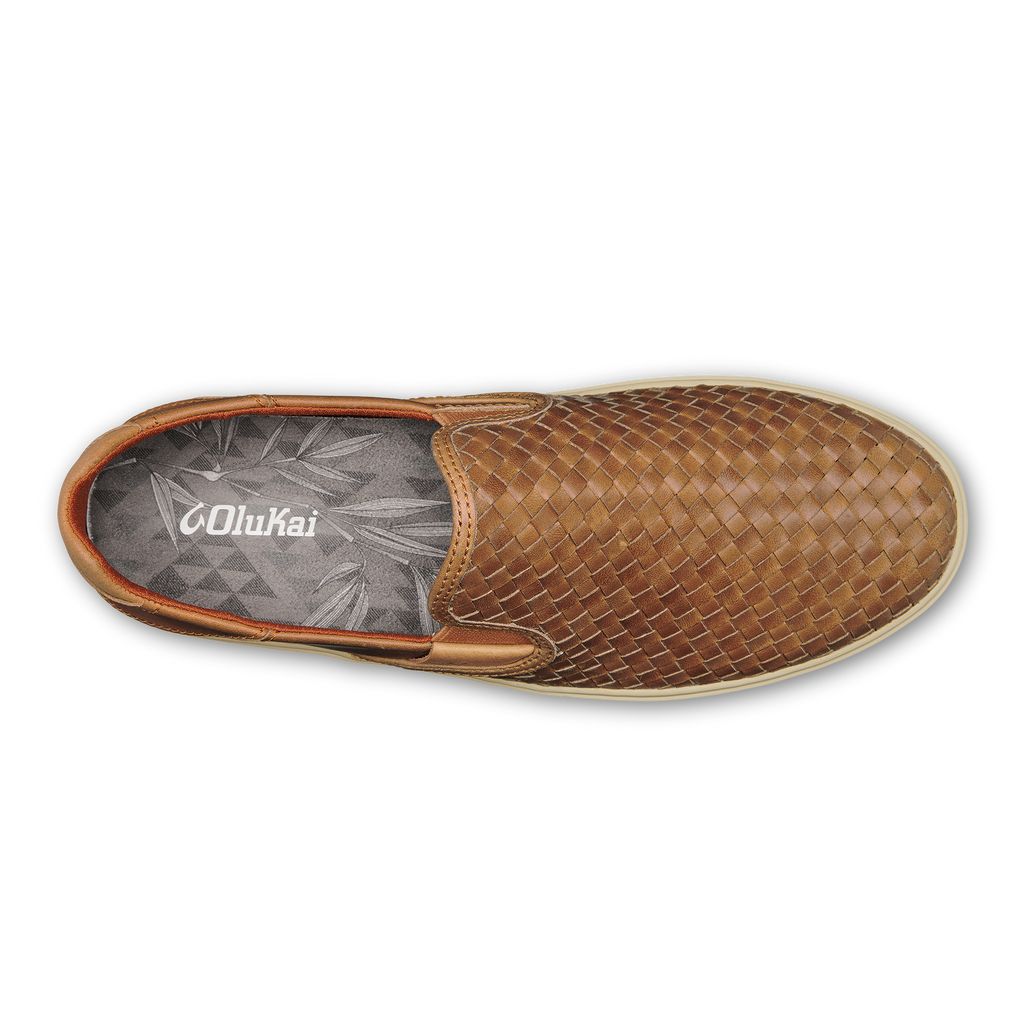 Men's Olukai Lae ahi Lauhala Sneakers Brown | EQPGLDJ-40