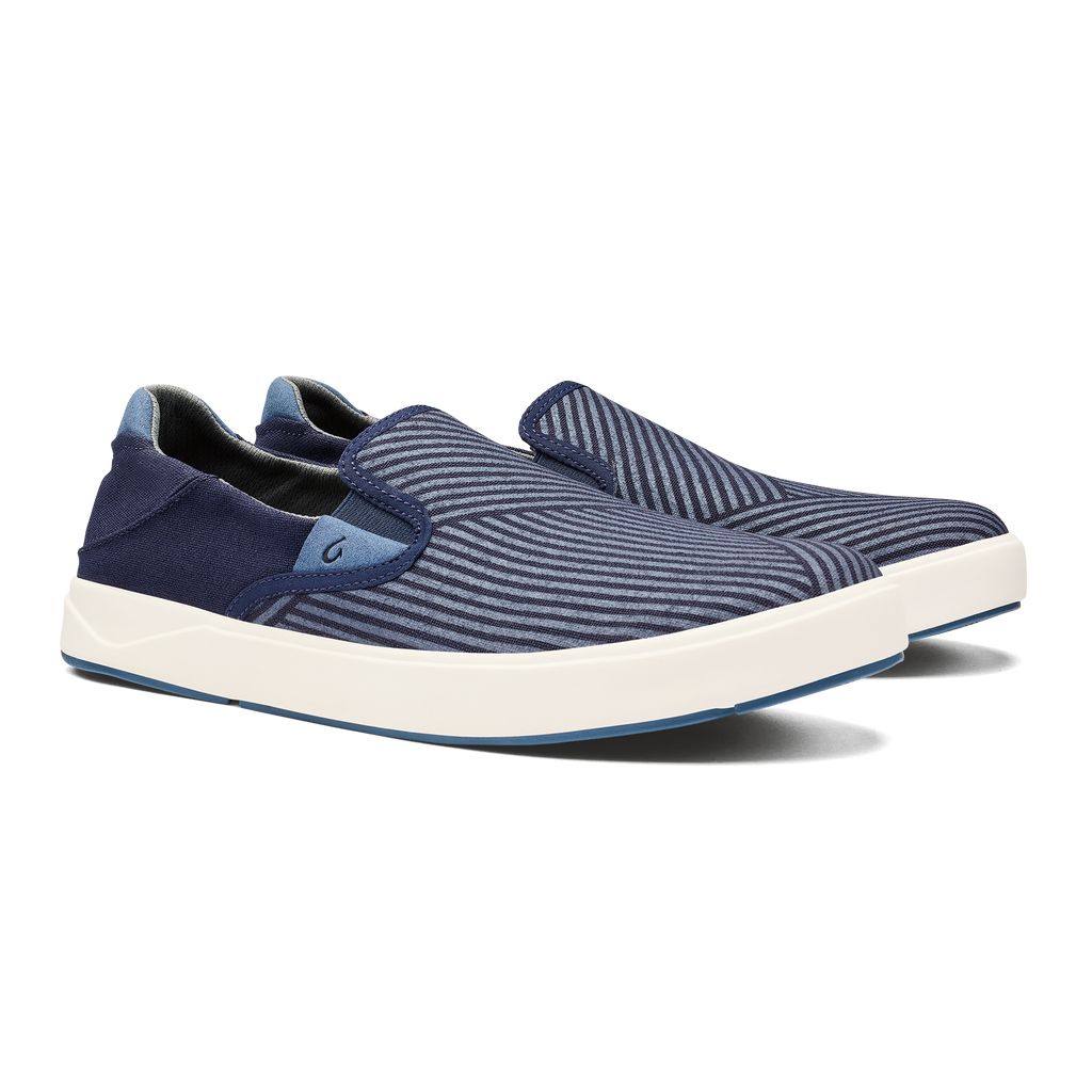 Men's Olukai Lae ahi Lole Slippers Blue | XANVJZQ-42