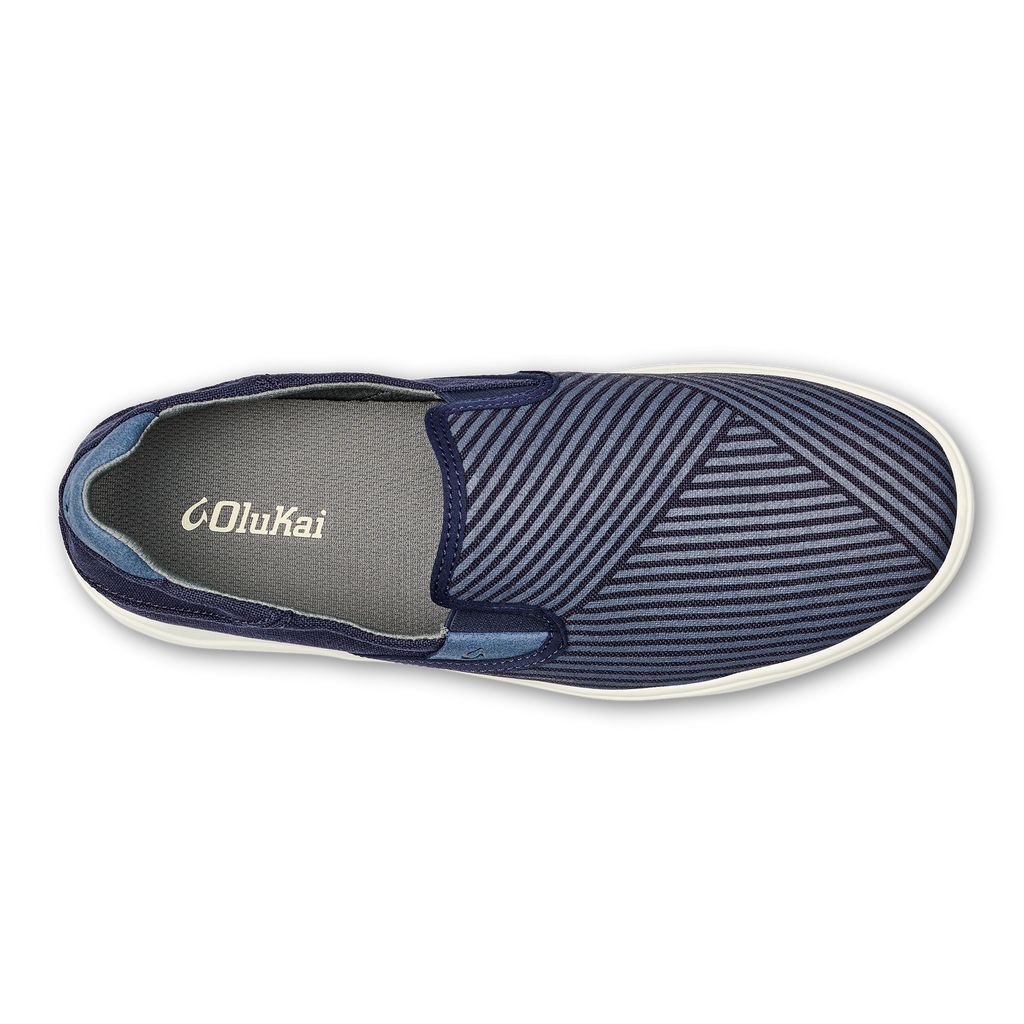 Men's Olukai Lae ahi Lole Slippers Blue | XANVJZQ-42