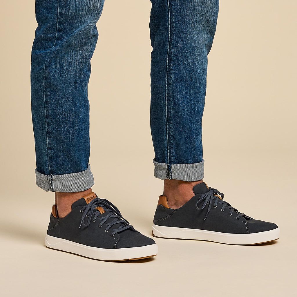 Men's Olukai Lae ahi Lī Sneakers Black | QSNBIRP-43