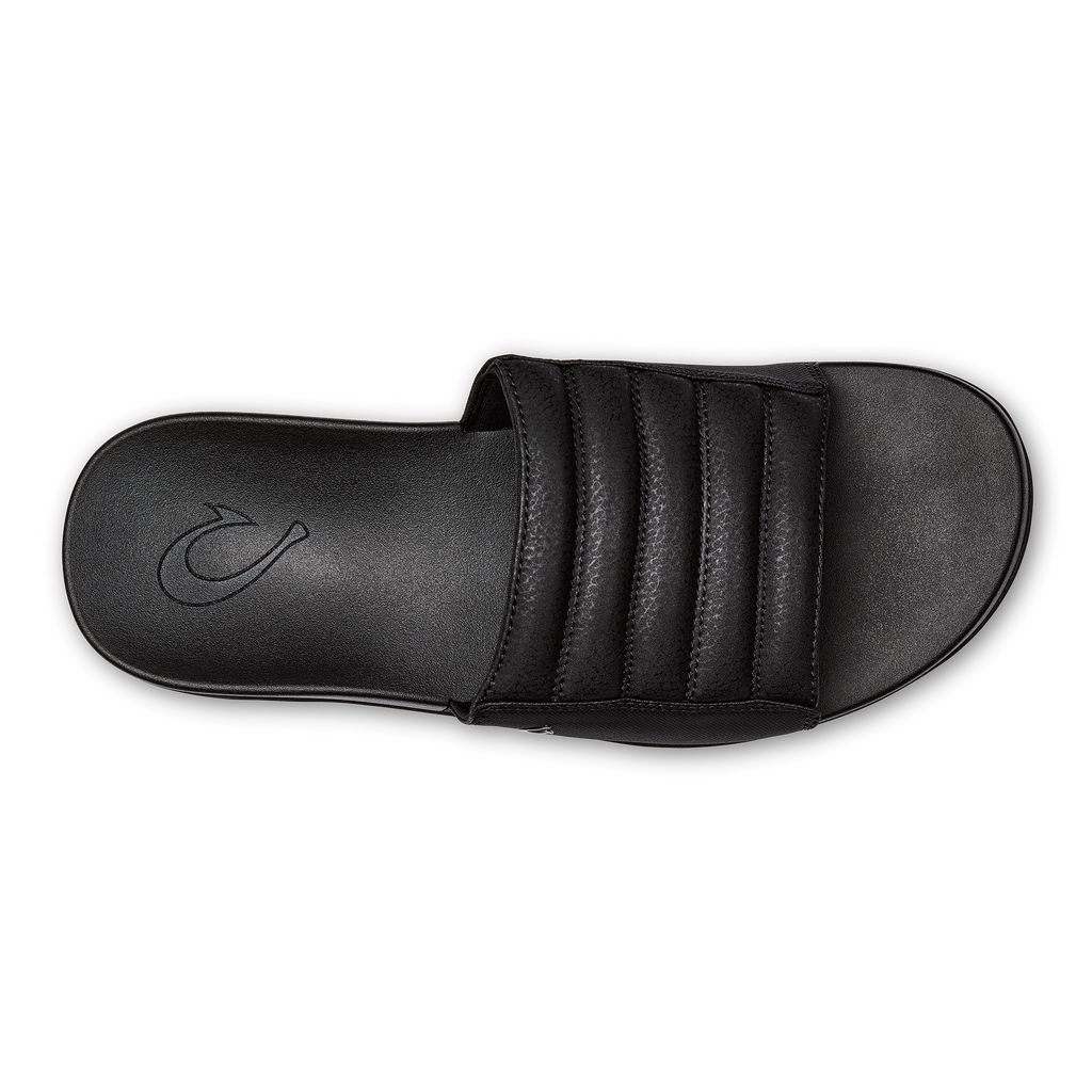 Men's Olukai Maha 'Olu Sandals Black | AFNIHYQ-39