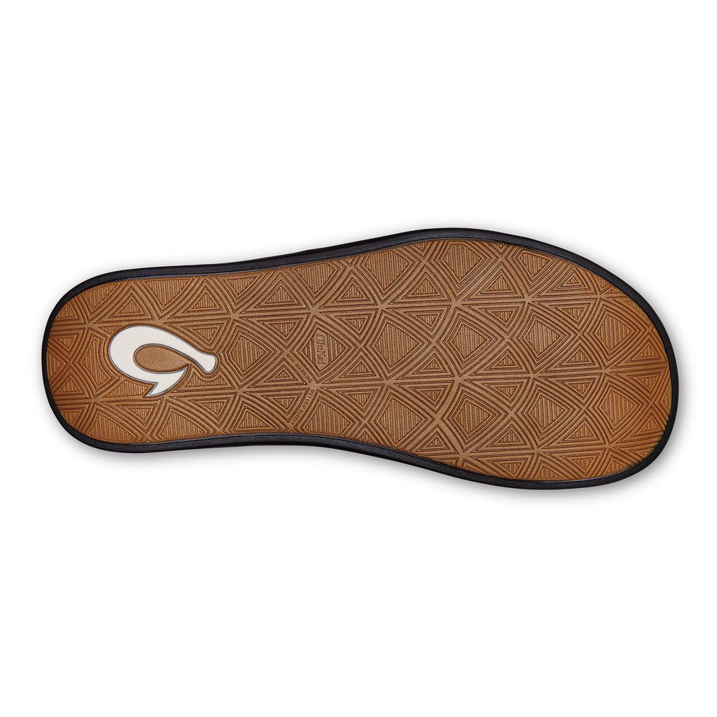 Men's Olukai Maha 'Olu Sandals Black | AFNIHYQ-39