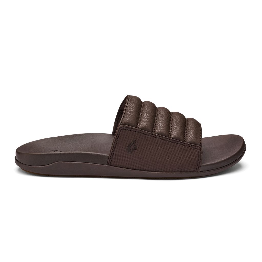 Men\'s Olukai Maha \'Olu Sandals Dark Brown | TZOSLBF-40