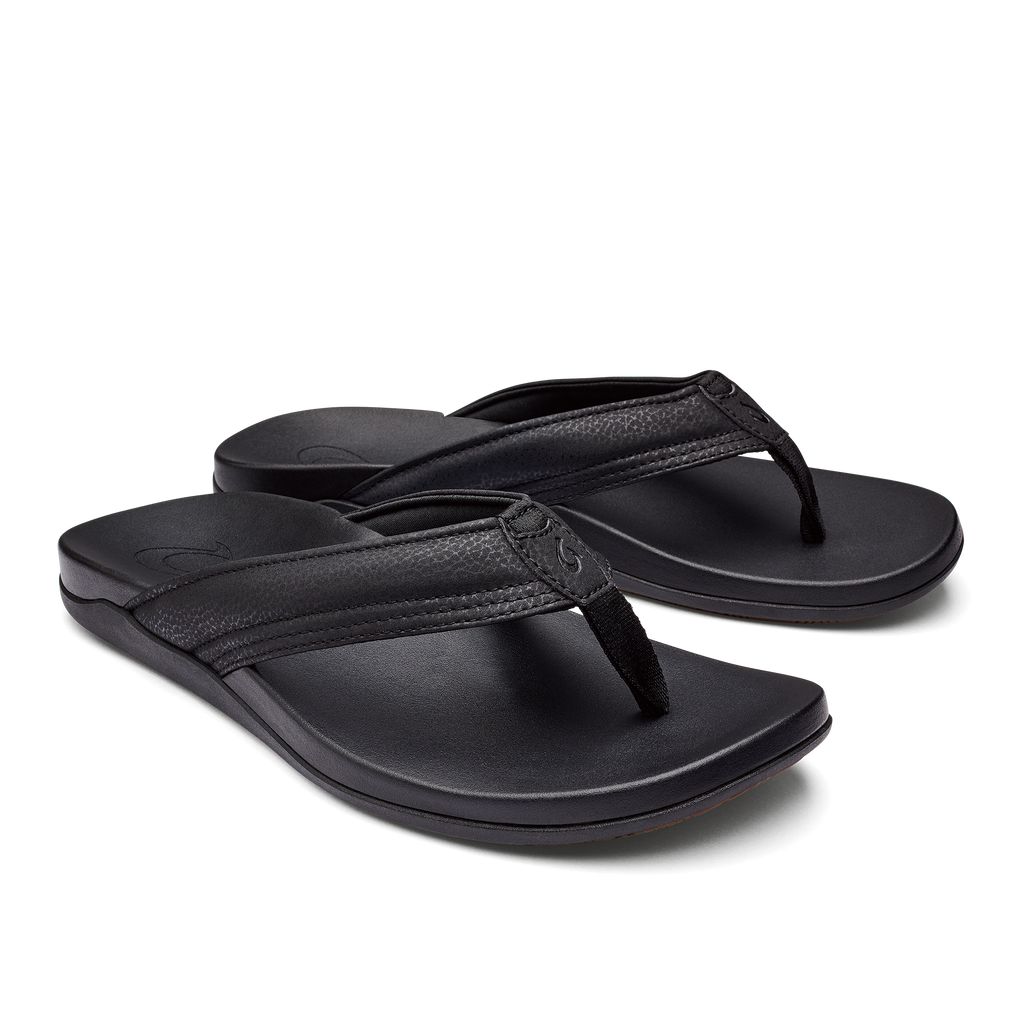 Men's Olukai Maha Sandals Black | FAMWOSH-31