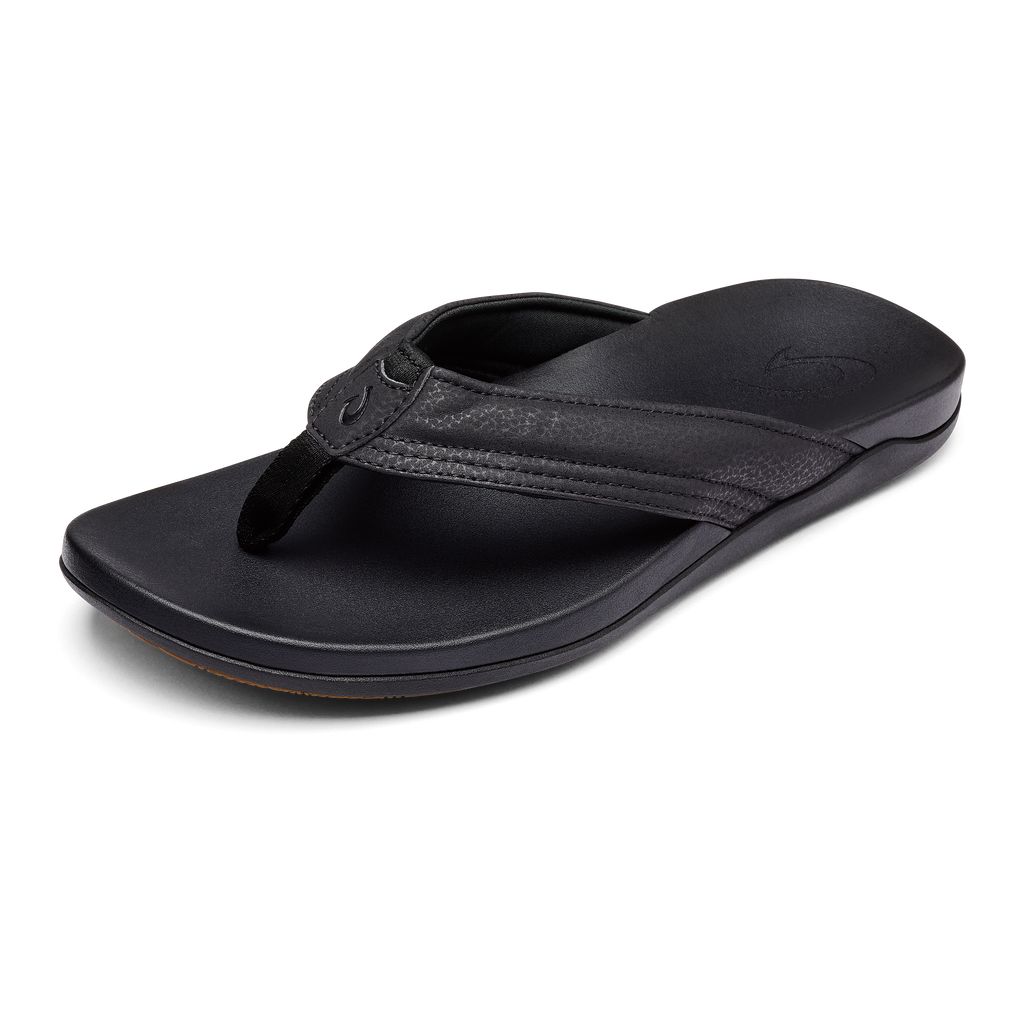 Men's Olukai Maha Sandals Black | FAMWOSH-31