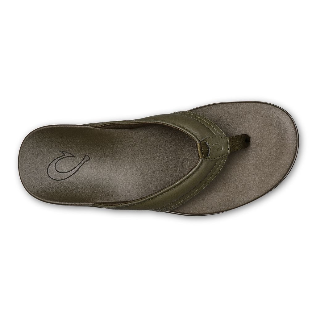 Men's Olukai Maha Sandals Black | UZYBHQF-93