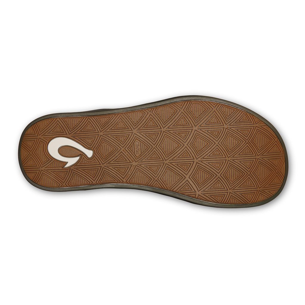 Men's Olukai Maha Sandals Black | UZYBHQF-93