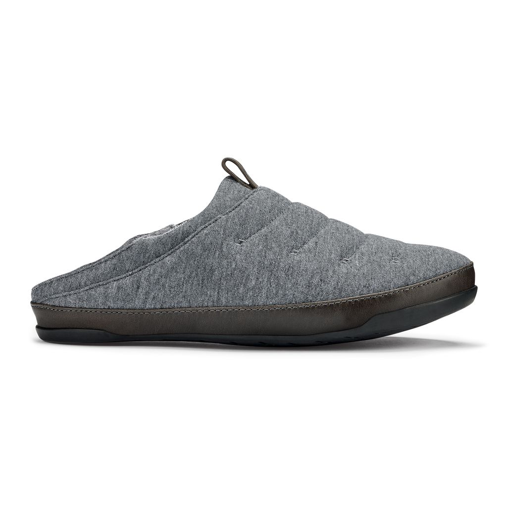 Men's Olukai Mahana Slippers Dark Grey | GATVBIR-92