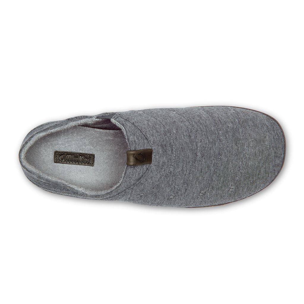 Men's Olukai Mahana Slippers Dark Grey | GATVBIR-92