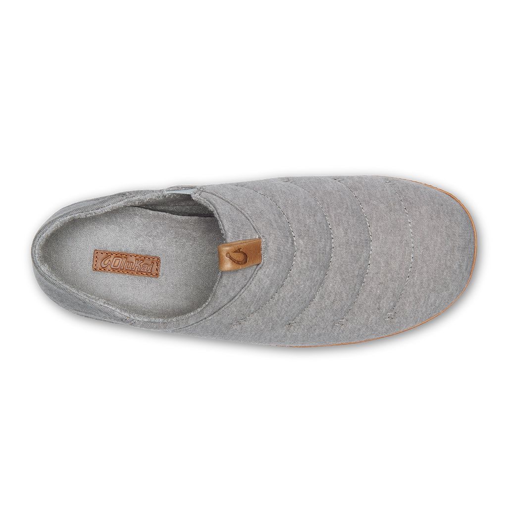 Men's Olukai Mahana Slippers Grey | OBNLKXE-78