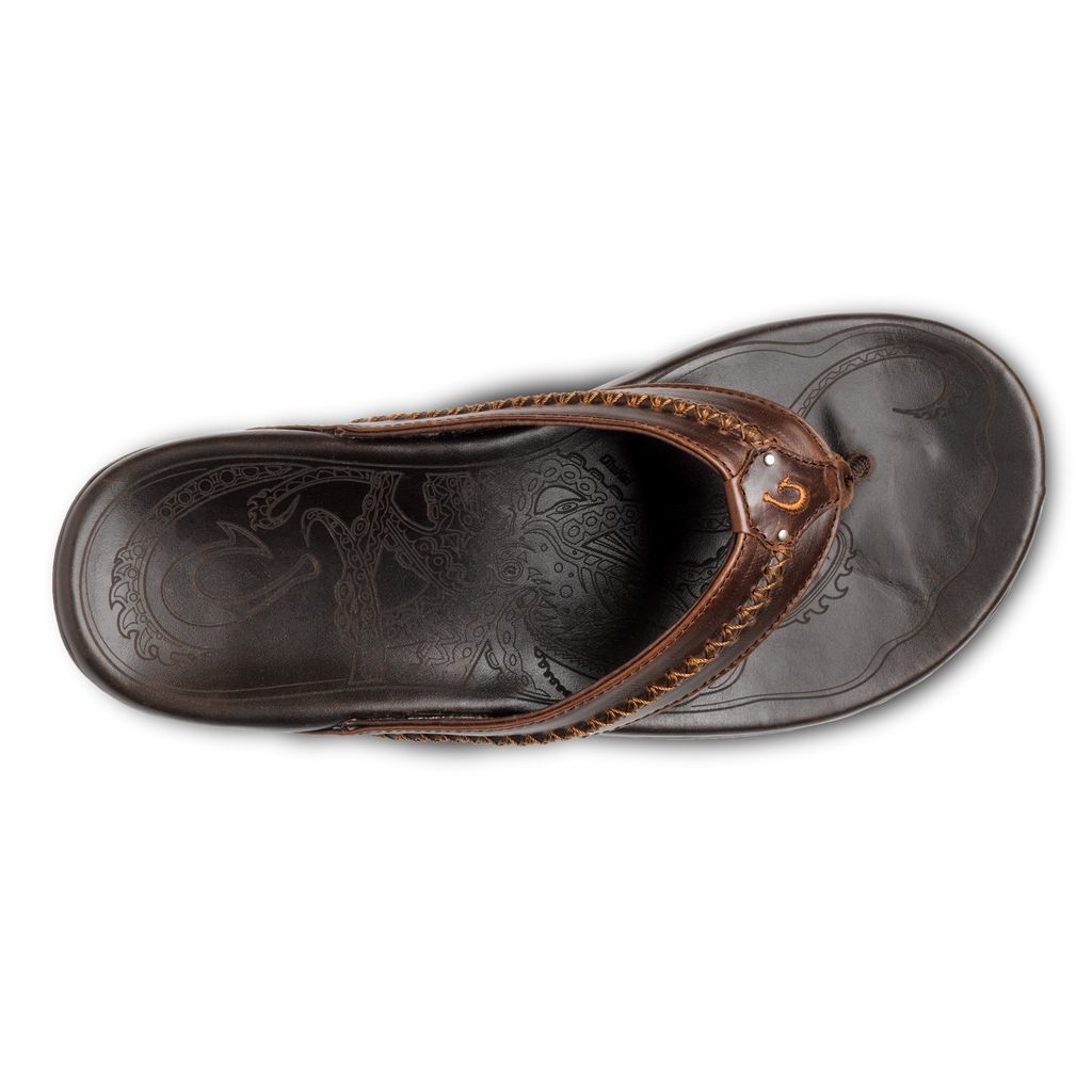 Men's Olukai Mea Ola Sandals Brown | EZUCYWM-62