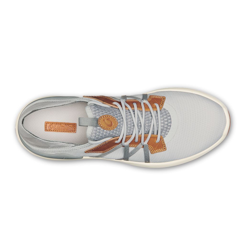 Men's Olukai Mio Lī Sneakers White Grey | QAWKBLO-10