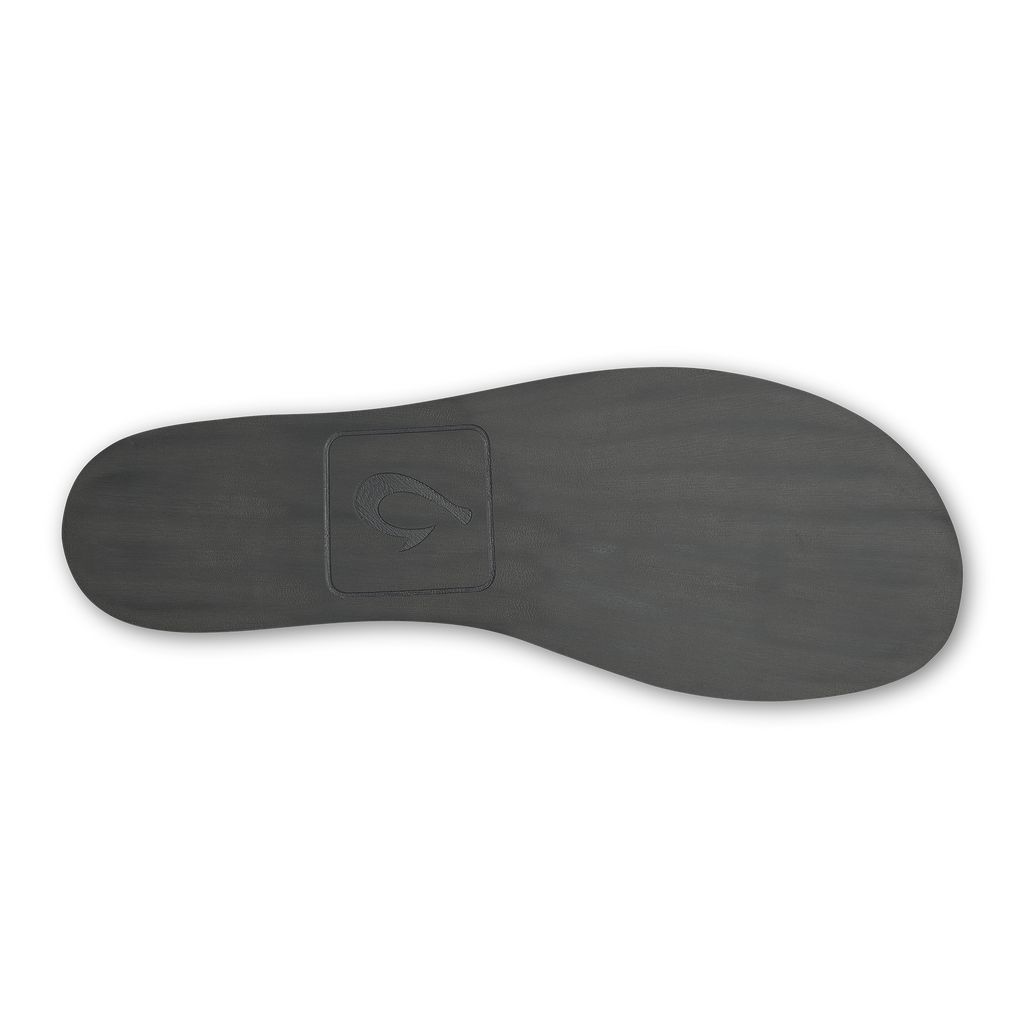 Men's Olukai Moloā Hulu Slippers Black | ZXHQTBV-61