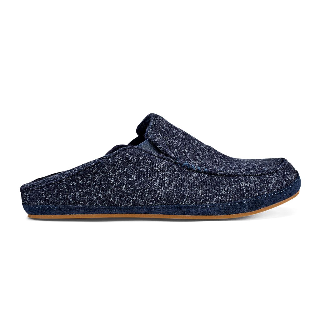 Men's Olukai Moloā Hulu Slippers Blue | BTOMLKU-37