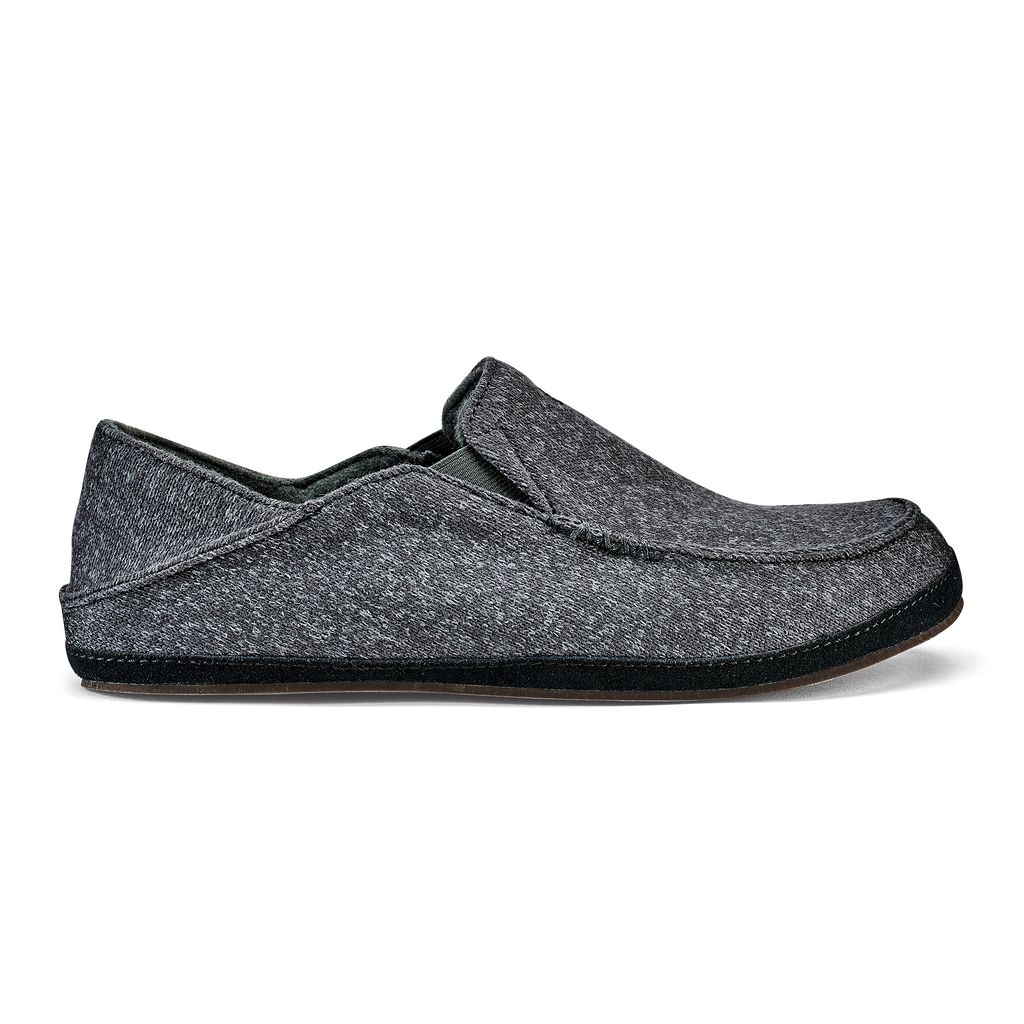 Men\'s Olukai Moloā Hulu Slippers Dark Grey | DXLMOZS-71