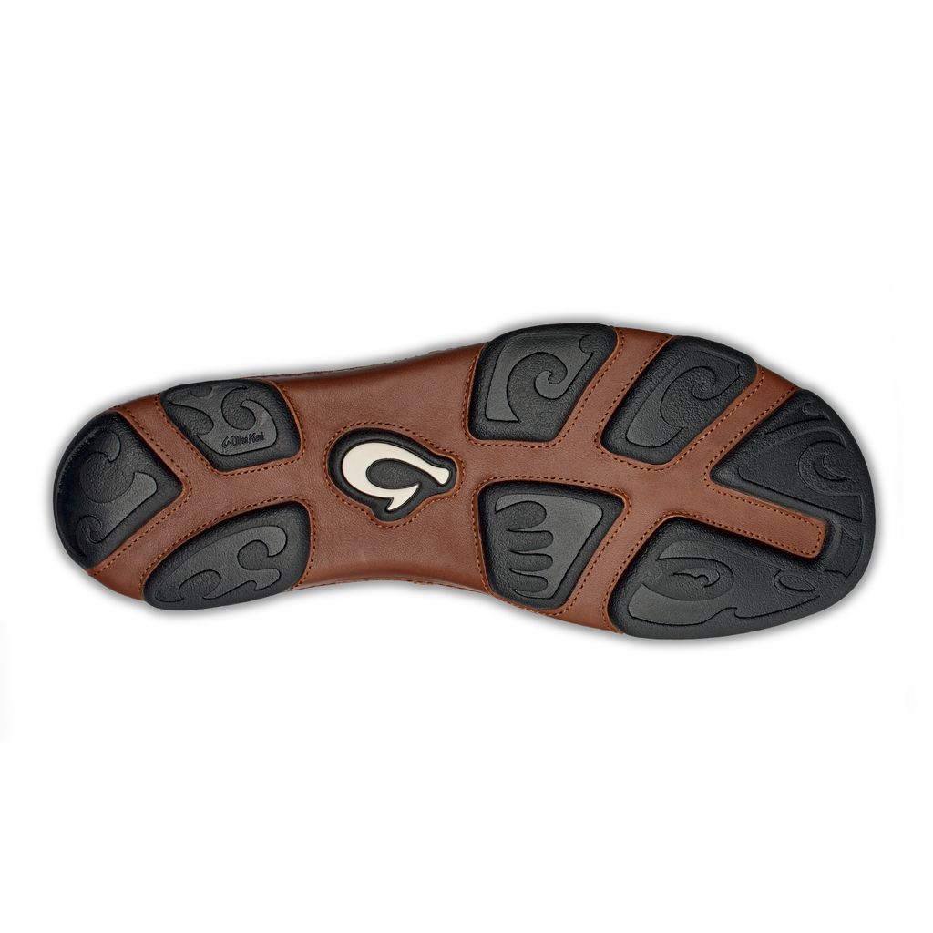 Men's Olukai Moloā Slippers Black | LIGAKJS-14