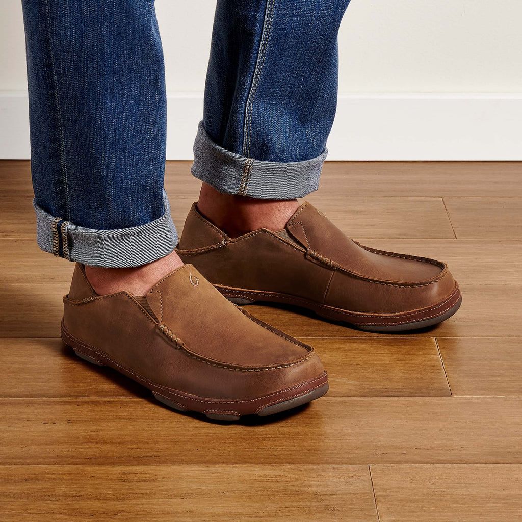 Men's Olukai Moloā Slippers Brown | XUJMDWH-80