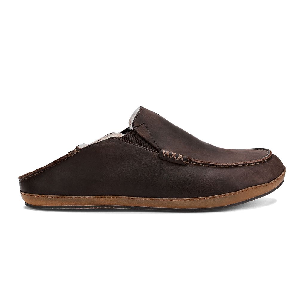 Men's Olukai Moloā Slippers Dark Brown | SXURMDA-24