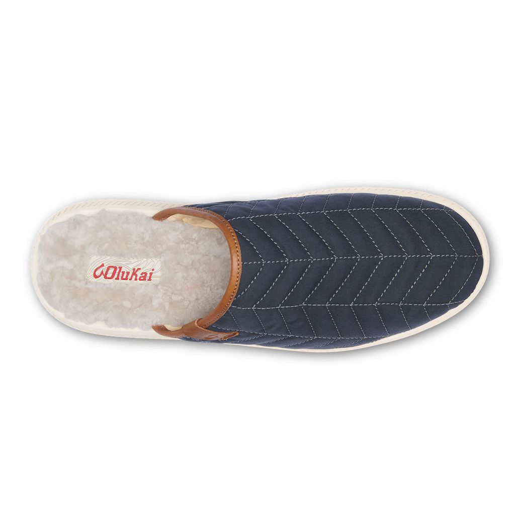 Men's Olukai Mua Slippers Dark Grey | SNVATBU-63