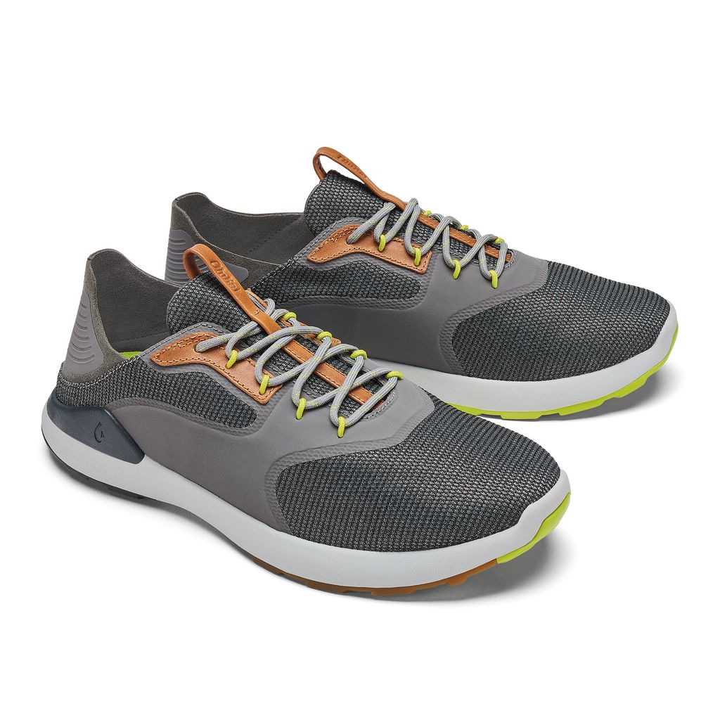 Men's Olukai Nihoa Lī Sneakers Grey | WHJDBYF-26