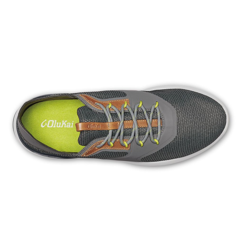 Men's Olukai Nihoa Lī Sneakers Grey | WHJDBYF-26