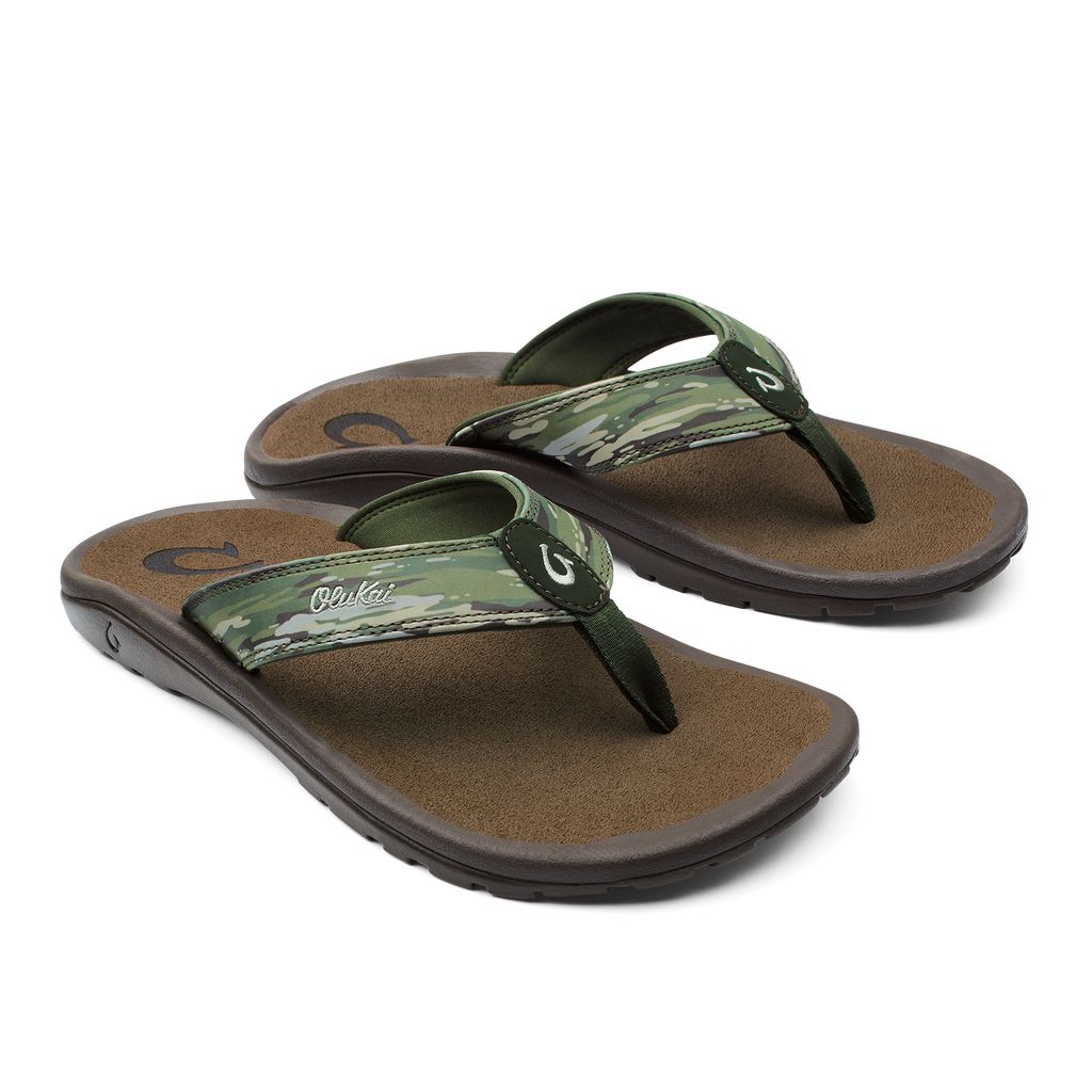 Men's Olukai Ohana Pa i Sandals Camo | YAXNKOD-09