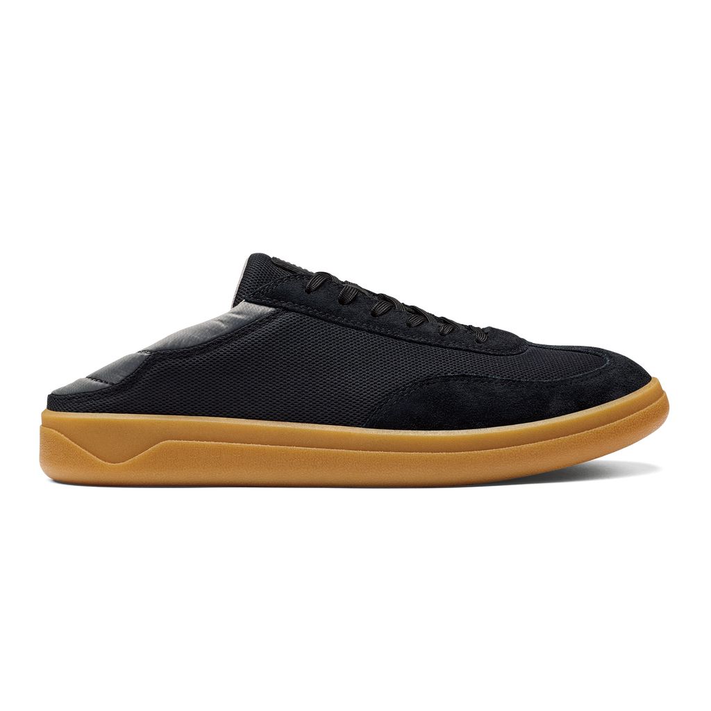 Men's Olukai Pūnini Sneakers Black | GQKDXJH-56