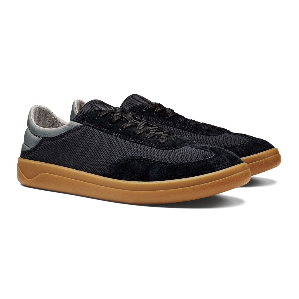 Men's Olukai Pūnini Sneakers Black | GQKDXJH-56