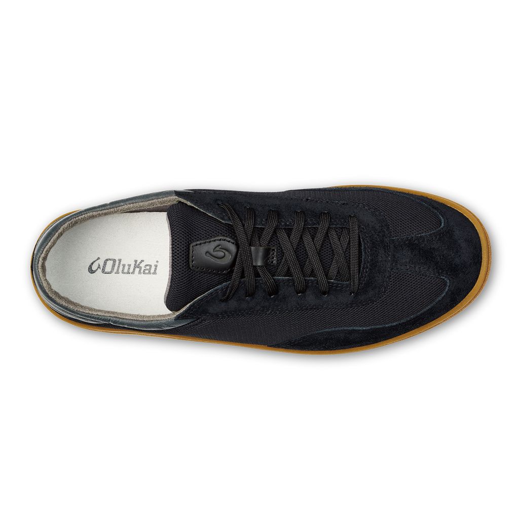 Men's Olukai Pūnini Sneakers Black | GQKDXJH-56