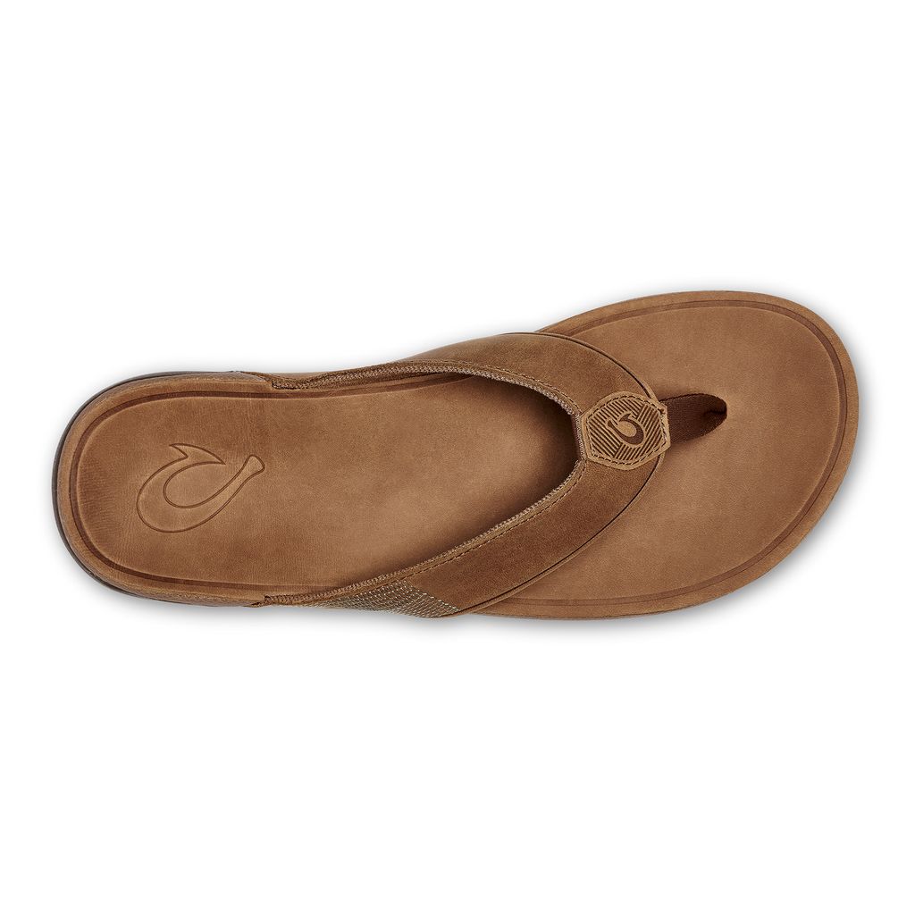 Men's Olukai Tuahine Sandals Brown | TRMSCEW-19