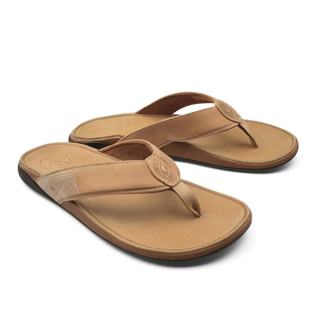 Men's Olukai Tuahine Sandals Brown | VAJKCDN-01